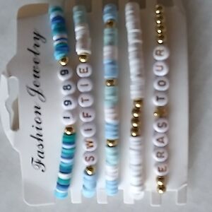 Taylor Swift Blue And White Stretch Bracelets
